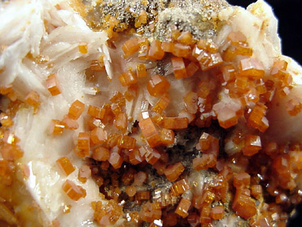 Vanadinite on Barite from Mibladen, Morocco