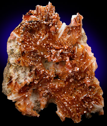 Vanadinite on Barite from Mibladen, Morocco