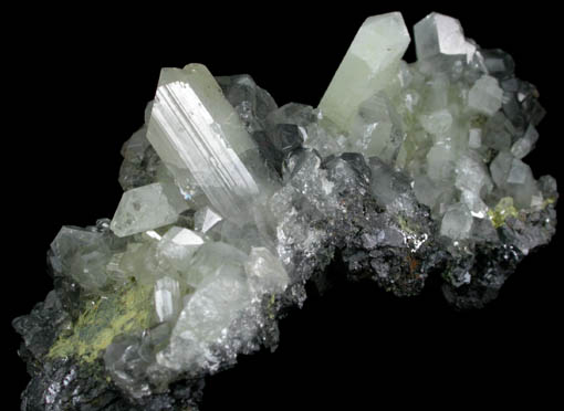 Anglesite on Galena from Touissit Mine, 21 km SSE of Oujda, Jerada Province, Oriental, Morocco