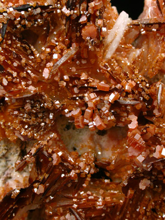 Vanadinite on Barite from Mibladen, Morocco