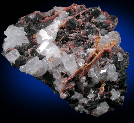 Cerussite and Smithsonite on Galena from Tsumeb Mine, Otavi-Bergland District, Oshikoto, Namibia