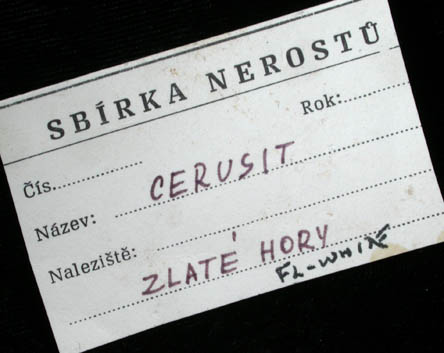 Cerussite from Zlate Hory (Zuckmantel), Moravia, Czech Republic