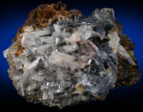 Cerussite on Galena from Elkhorn District, Jefferson County, Montana
