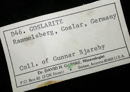 Goslarite from Rammelsberg, Goslar, Harz, Lower Saxony, Germany (Type Locality for Goslarite)
