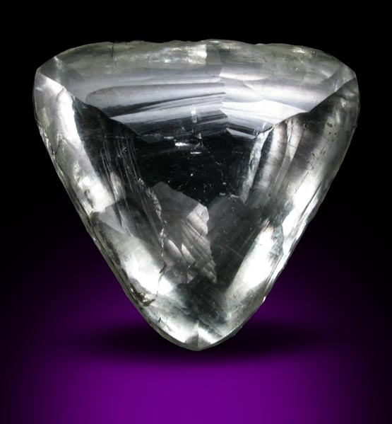 Diamond (4.33 carat pale-yellow macle, twinned crystal) from Mandala River, Guinea