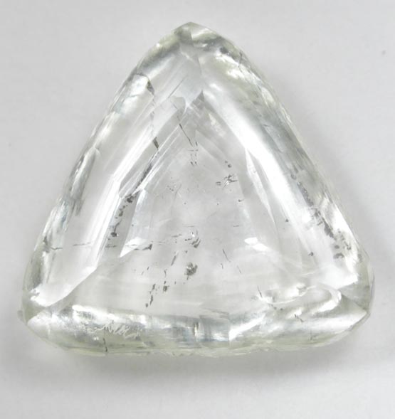 Diamond (4.33 carat pale-yellow macle, twinned crystal) from Mandala River, Guinea