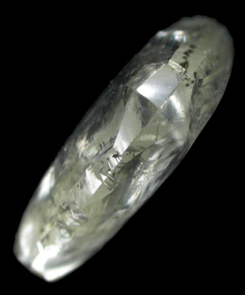 Diamond (4.33 carat pale-yellow macle, twinned crystal) from Mandala River, Guinea