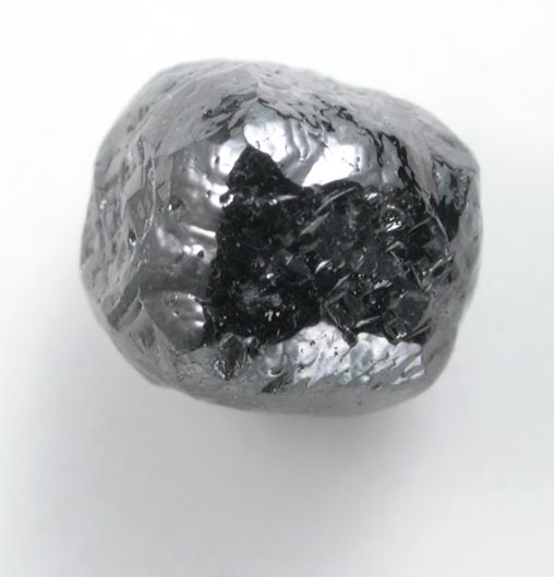 Diamond (2.05 carat black rounded cubic crystal) from Mbuji-Mayi (Miba), 300 km east of Tshikapa, Democratic Republic of the Congo