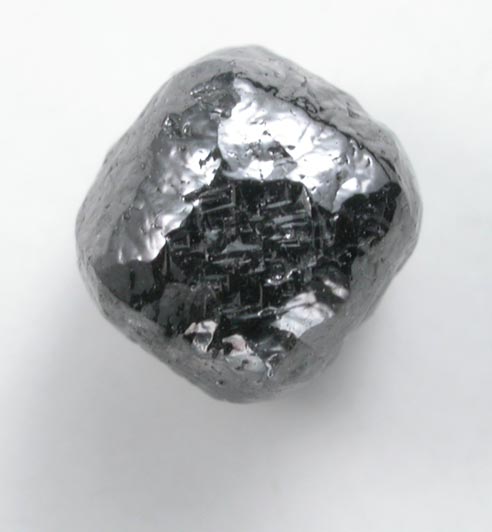 Diamond (2.05 carat black rounded cubic crystal) from Mbuji-Mayi (Miba), 300 km east of Tshikapa, Democratic Republic of the Congo