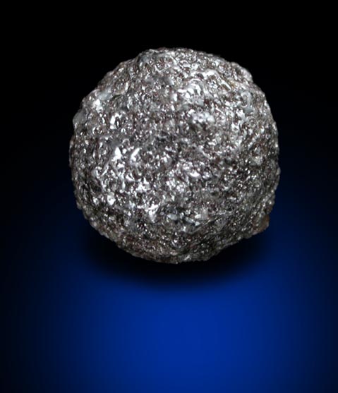 Diamond (1.62 carat dark-gray spherical crystal) from Mbuji-Mayi (Miba), 300 km east of Tshikapa, Democratic Republic of the Congo