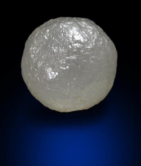 Diamond (1.60 carat light-gray spherical crystal) from Mbuji-Mayi (Miba), 300 km east of Tshikapa, Democratic Republic of the Congo