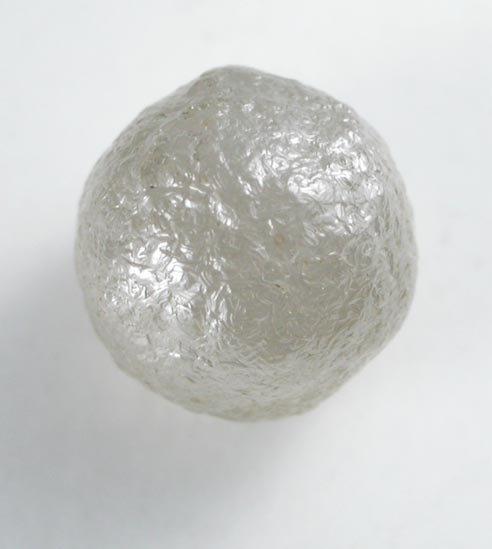 Diamond (1.60 carat light-gray spherical crystal) from Mbuji-Mayi (Miba), 300 km east of Tshikapa, Democratic Republic of the Congo