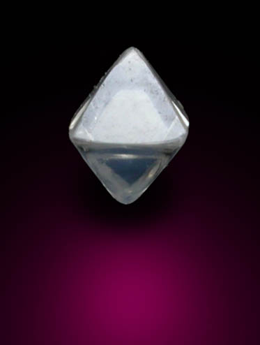 Diamond (0.09 carat pale-yellow octahedral crystal) from Mirny, Republic of Sakha, Siberia, Russia