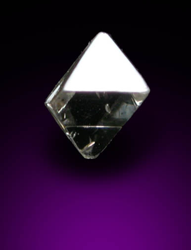 Diamond (0.07 carat pale-brown octahedral crystal) from Mirny, Republic of Sakha, Siberia, Russia