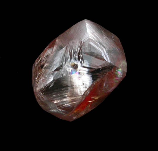 Diamond (1.21 carat fancy-red octahedral crystal) from Letlhakane Mine, south of the Makgadikgadi Pans, Botswana