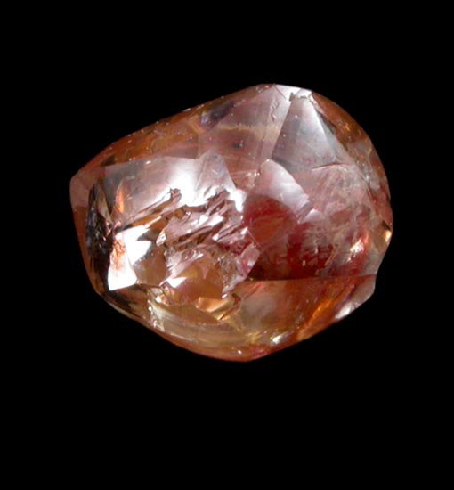 Diamond (0.99 carat fancy red-orange complex crystal) from Letlhakane Mine, south of the Makgadikgadi Pans, Botswana