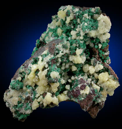 Mimetite and Malachite from Tsumeb Mine, Otavi-Bergland District, Oshikoto, Namibia