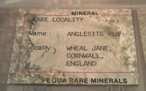 Anglesite and Quartz from Wheal Jane, Cornwall, England