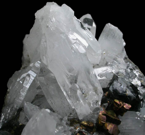 Chalcopyrite, Quartz, Calcite, Sphalerite from Huaron District, Cerro de Pasco Province, Pasco Department, Peru