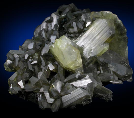 Anglesite on Galena from Touissit Mine, 21 km SSE of Oujda, Jerada Province, Oriental, Morocco