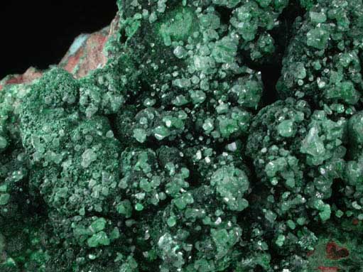 Cerussite on Malachite from Tsumeb Mine, Otavi-Bergland District, Oshikoto, Namibia