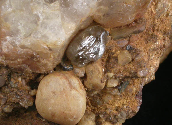 Diamond in limonite conglomerate from Diamantina, Minas Gerais, Brazil