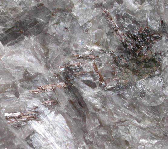 Diaspore with Rutile from Chester Emery Mines, Hampton County, Massachusetts