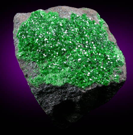 Uvarovite Garnet from Saranovskoye Mine, Sarany, Permskaya Oblast', Ural Mountains, Russia (Type Locality for Uvarovite)