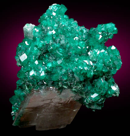 Dioptase and Calcite from Tsumeb Mine, Otavi-Bergland District, Oshikoto, Namibia