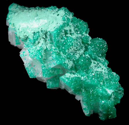 Dioptase and Duftite on Calcite from Tsumeb Mine, Otavi-Bergland District, Oshikoto, Namibia (Type Locality for Duftite)