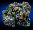 Powellite, Brochantite, Cuprite, Quartz from Chuquicamata Mine, 15 km north of Calama, Antofagasta, Chile