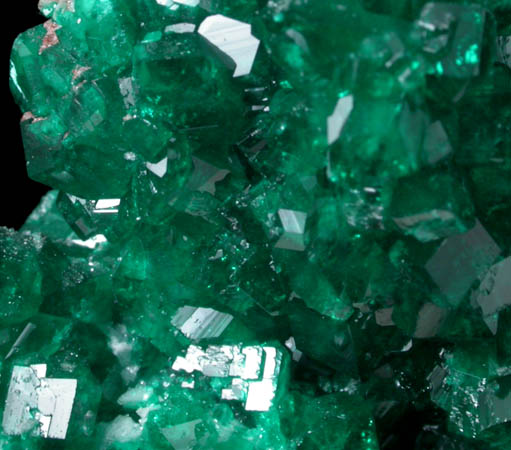 Dioptase with Calcite from Tsumeb Mine, Otavi-Bergland District, Oshikoto, Namibia