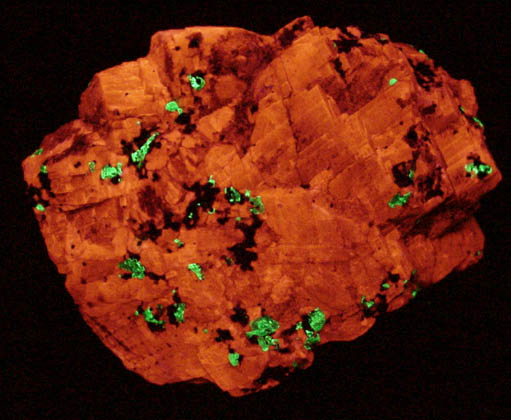 Calcite with Willemite and Franklinite from Sterling Mine, Ogdensburg, Sterling Hill, Sussex County, New Jersey (Type Locality for Franklinite)