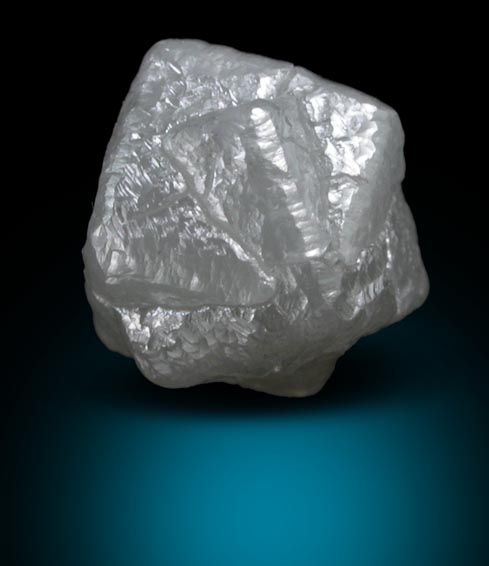 Diamond (2.59 carat intergrown light-gray cubic crystals) from Mbuji-Mayi (Miba), 300 km east of Tshikapa, Democratic Republic of the Congo