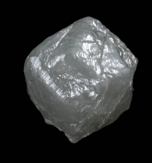 Diamond (2.59 carat intergrown light-gray cubic crystals) from Mbuji-Mayi (Miba), 300 km east of Tshikapa, Democratic Republic of the Congo