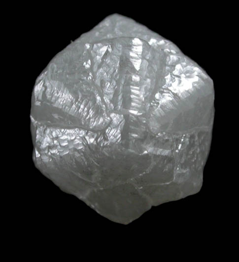 Diamond (2.59 carat intergrown light-gray cubic crystals) from Mbuji-Mayi (Miba), 300 km east of Tshikapa, Democratic Republic of the Congo