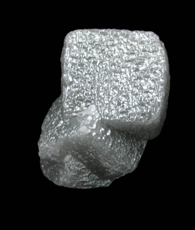 Diamond (2.03 carat interconnected gray cubic crystals) from Mbuji-Mayi (Miba), 300 km east of Tshikapa, Democratic Republic of the Congo