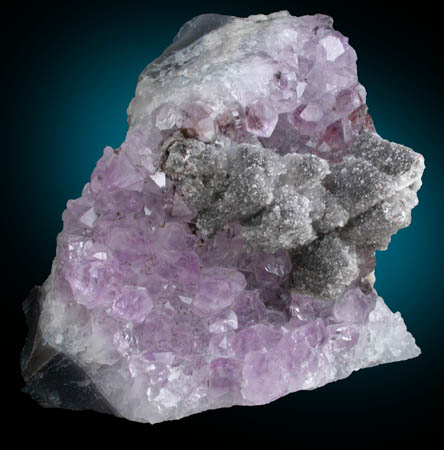 Quartz var. Amethyst with Calcite from Alto Uruguai, Rio Grande do Sul, Brazil