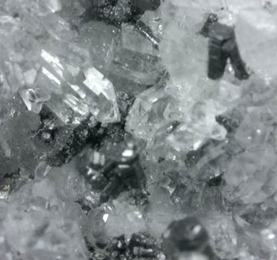 Wurtzite (sphalerite pseudomorphs after wurtzite?) and Galena on Quartz from railroad cut near Thomaston Dam, Litchfield County, Connecticut