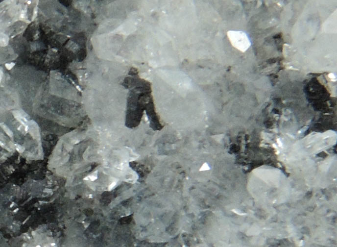 Wurtzite (sphalerite pseudomorphs after wurtzite?) and Galena on Quartz from railroad cut near Thomaston Dam, Litchfield County, Connecticut