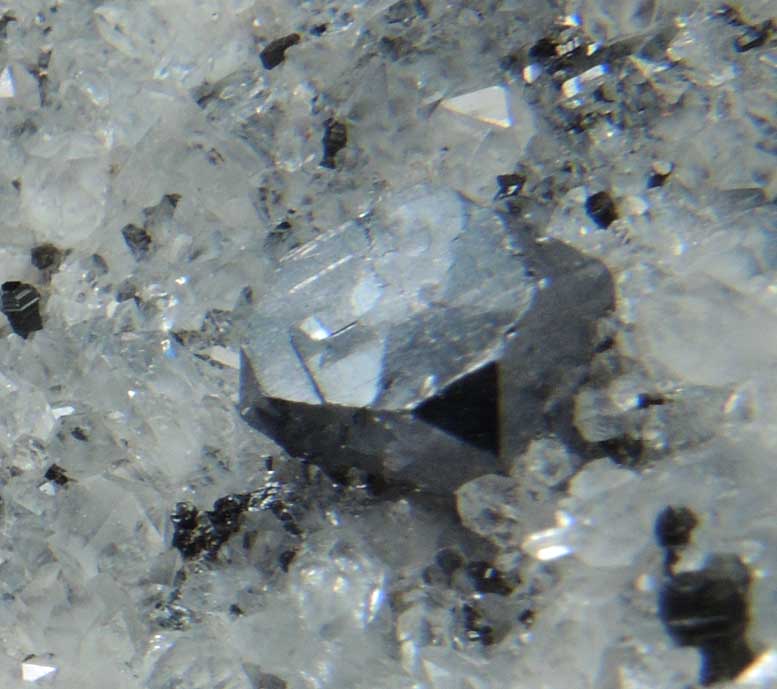 Wurtzite (sphalerite pseudomorphs after wurtzite?) and Galena on Quartz from railroad cut near Thomaston Dam, Litchfield County, Connecticut