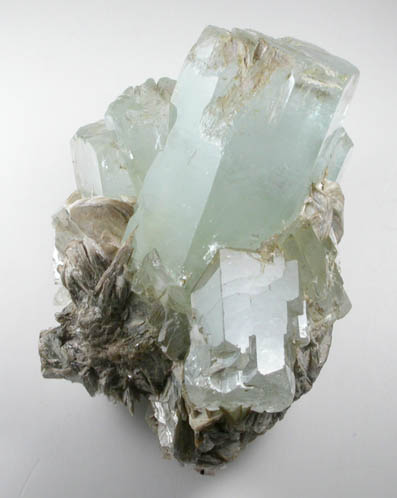 Beryl var. Aquamarine with Muscovite from Nagar, Hunza Valley, Gilgit District, Gilgit-Baltistan, Pakistan