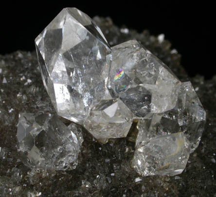 Quartz var. Herkimer Diamonds on dolostone from Middleville, Herkimer County, New York