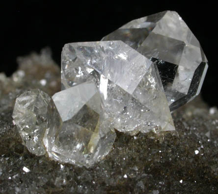 Quartz var. Herkimer Diamonds on dolostone from Middleville, Herkimer County, New York