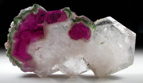 Elbaite var. Watermelon Tourmaline in Quartz (sawn slab) from Minas Gerais, Brazil