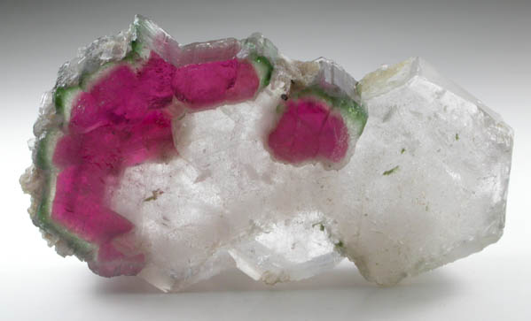 Elbaite var. Watermelon Tourmaline in Quartz (sawn slab) from Minas Gerais, Brazil