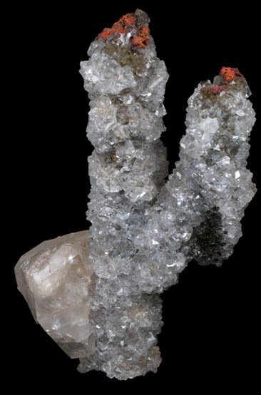 Calcite over Limonite Stalactites from Mina el Potos, Level 16, Santa Eulalia District, Aquiles Serdn, Chihuahua, Mexico