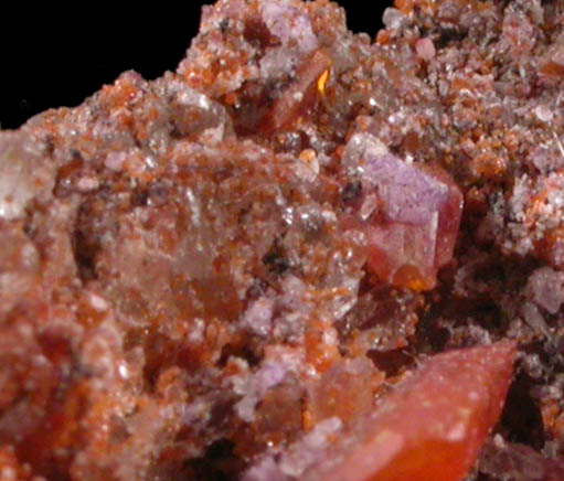 Wulfenite on Calcite with Fluorite from Red Cloud Mine, Silver District, La Paz County, Arizona