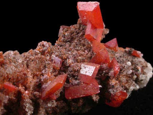 Wulfenite on Calcite with Fluorite from Red Cloud Mine, Silver District, La Paz County, Arizona
