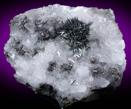 Stibnite on Quartz from Casapalca District, Huarochiri Province, Peru